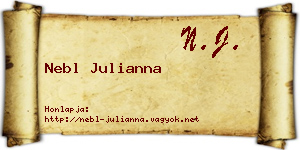 Nebl Julianna névjegykártya